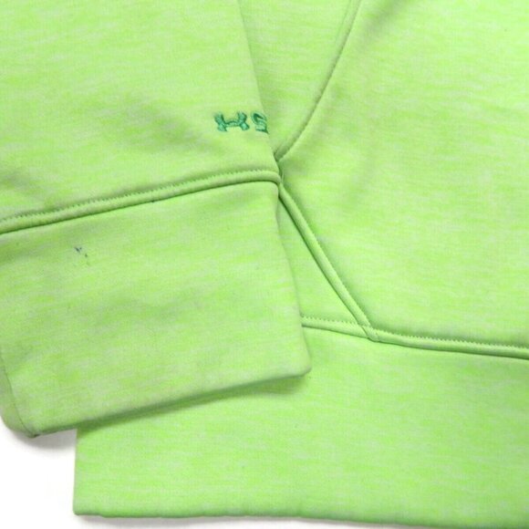 Under Armour Hoodie Storm Big Logo Twist Yellow Womens Small Semi Fitted - Picture 6 of 6